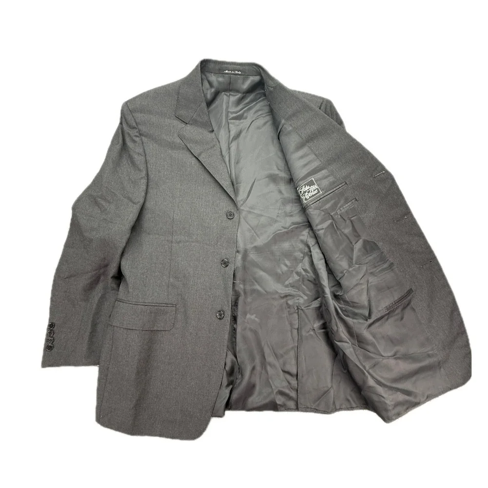 Canali Men's Charcoal Gray Wool‎ Suit Blazer Jacket Made in Italy Size 52R
